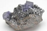 Purple Cubic Fluorite Crystals on Sphalerite - Elmwood Mine #208831-3